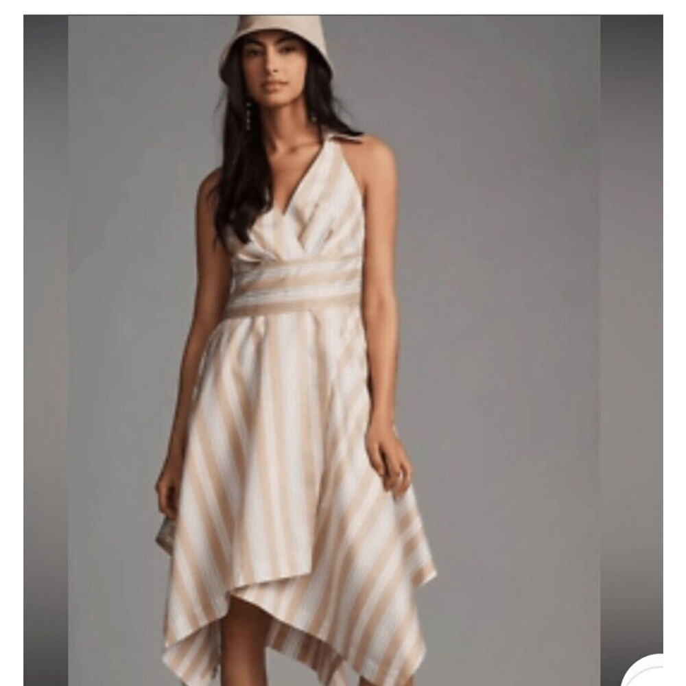 Anthropologie Maeve Asymmetrical Wrap Shirt Dress Size 0
